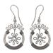 Sterling silver flower earrings, 'Flower Spins'