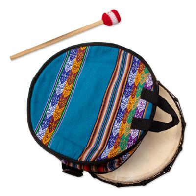 Sacred Sound,'Leather and Cumaru Wood Drum Handcrafted in Peru'