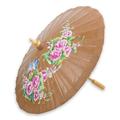 Cotton and bamboo parasol, 'Blossoming Lanna in Brown'