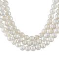 Triple White Halo,'Artisan Crafted Thai Triple White Pearl Strand Necklace'