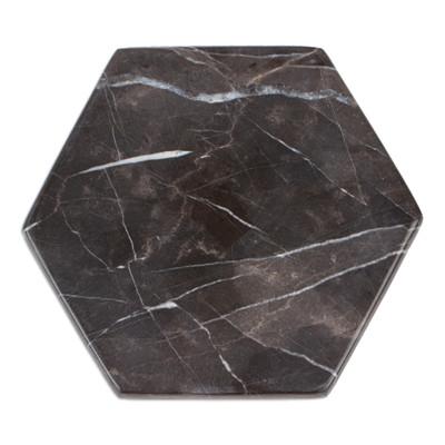 Hexagon in Black,'Black Marble Cheese or Chopping ...