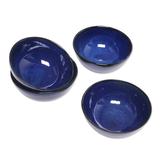 Blue Delicious,'Blue Ceramic Dessert Bowls (Set of 4) from Bali'