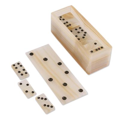 Never Lose,'Beige Onyx Domino Set from Mexico'