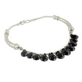 'Regal India' - Onyx Choker Sterling Silver Necklace Handmade India