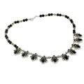 'Abundance' - Onyx and Multigem Sterling Silver Waterfall Neck