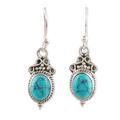 Classic Duo,'Hand Crafted Sterling Silver Dangle Earrings from India'