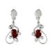 Garnet dangle earrings, 'Pure Love'