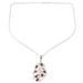 'Rhodium-Plated Sterling Silver Garnet Pendant Necklace'