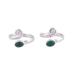 Green Curl,'Two Green Onyx and Sterling Silver Toe Rings from India'