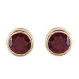 Sparkling World,'Handcrafted 22k Gold Plated Faceted Garnet Stud Earrings'