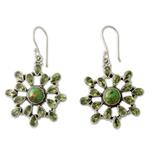 Peridot dangle earrings, 'Verdant Starlight'