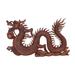 Fire Dragon,'Suar Wood Relief Wall Panel'