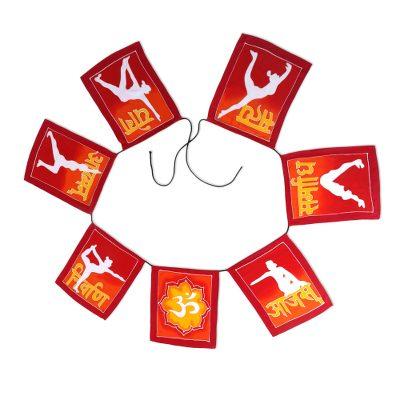 Yoga Flags,'Red and Yellow Yoga Pose Rayon Flags Wall Decor Banner'