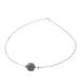 Trajectory,'Minimalist Jade Pendant Necklace on Stainless Steel'