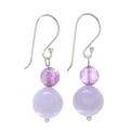 Violet Hour,'Hand Crafted Agate and Amethyst Dangle Earrings'