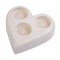 Candlelight Romance,'White Marble Heart Candleholder for 3 Tealights'