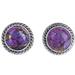 Purple Radiance,'Purple Composite Turquoise Stud Earrings with Silver 925'