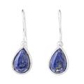 Galaxy Drops,'Lapis Lazuli and Sterling Silver Teardrop Drop Earrings'