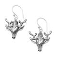 Menjangan Island,'Sterling Silver Dangle Earrings with Deer Motif'