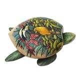 Forest Turtle,'Hand-Painted Crocodile Wood Turtle Jewelry Box'