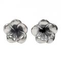 Sterling silver flower earrings, 'Silver Allamanda'