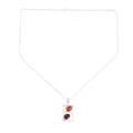 Best Mates in Red,'Handmade Indian Garnet and Carnelian Pendant Necklace'