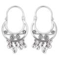 'Taxco Dancer' - Handmade Taxco Silver Hoop Earrings from Mexico