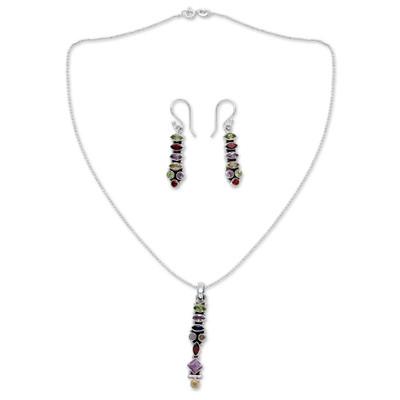 'Totem Lights' - Sterling Silver Multigem Jewelry Set