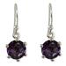 Amethyst dangle earrings, 'Lilac Solitaire'