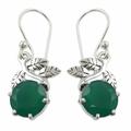 'Forbidden Fruit' - Green Onyx Earrings in Sterling Silver Jewelry