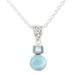 Serene Alliance,'Blue Topaz and Larimar Pendant Necklace Crafted India'