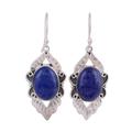 'Blue Lotus' - Fair Trade Sterling Silver and Lapis Lazuli Earrings
