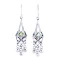 Grace and Elegance,'Sterling Silver and Green Peridot Chandelier Earrings'