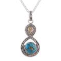 Dazzling Infinity,'Indian Citrine and Composite Turquoise Pendant Necklace'