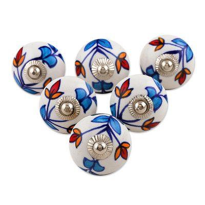 Vibrant Beauty,'Ceramic Cabinet Knobs Floral (Set ...