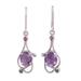 Alluring Glisten,'Multi-Gemstone Dangle Earrings from India'