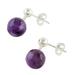 Romantic Night,'Faceted Amethyst Sterling Silver Dangle Earrings Thailand'