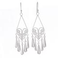 Diamond Fountains,'Handmade Sterling Silver Filigree Chandelier Earrings'