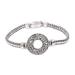 Secret Gate,'Circular Sterling Silver Pendant Bracelet from Bali'