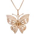 Majestic Flight,'Gold Plated Sterling Silver Filigree Butterfly Necklace'