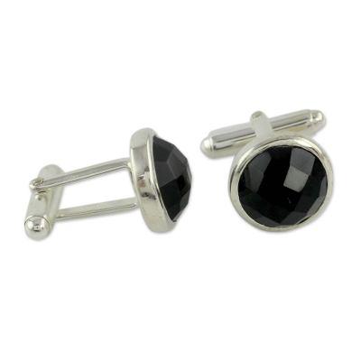 Onyx cufflinks, 'Mystique'