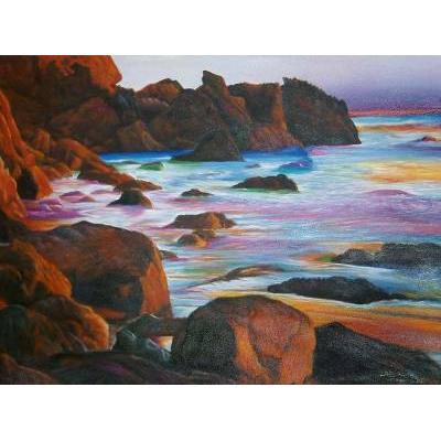 'Twilight Beach' (2005) - Original Landscape Oil Painting