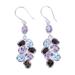 Smoky Beauty,'Silver Gem Amethyst Quartz Topaz Dangle Earrings from India'