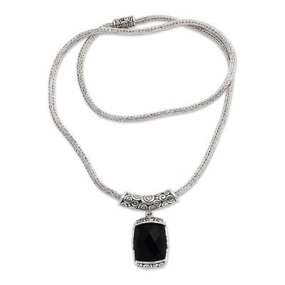 Altar,'Fair Trade Pendant Necklace with Onyx and 925 Silver'