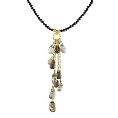 'Multi-Gemstone Beaded Pendant Necklace from Thailand'