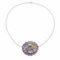 Glamour Burst,'Sterling Silver Gemstone Pendant Necklace from India'