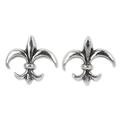 Sterling silver stud earrings, 'Fleur-de-lis'