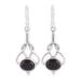 'Vision Path' - Modern Jewelry Sterling Silver and Onyx Earrings