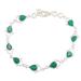 Gleaming Drops in Forest Green,'Dark Green Onyx and Sterling Silver Link Bracelet'