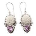 Purple Tamiang,'Sterling Silver Dangle Earrings with Faceted Amethyst Stones'